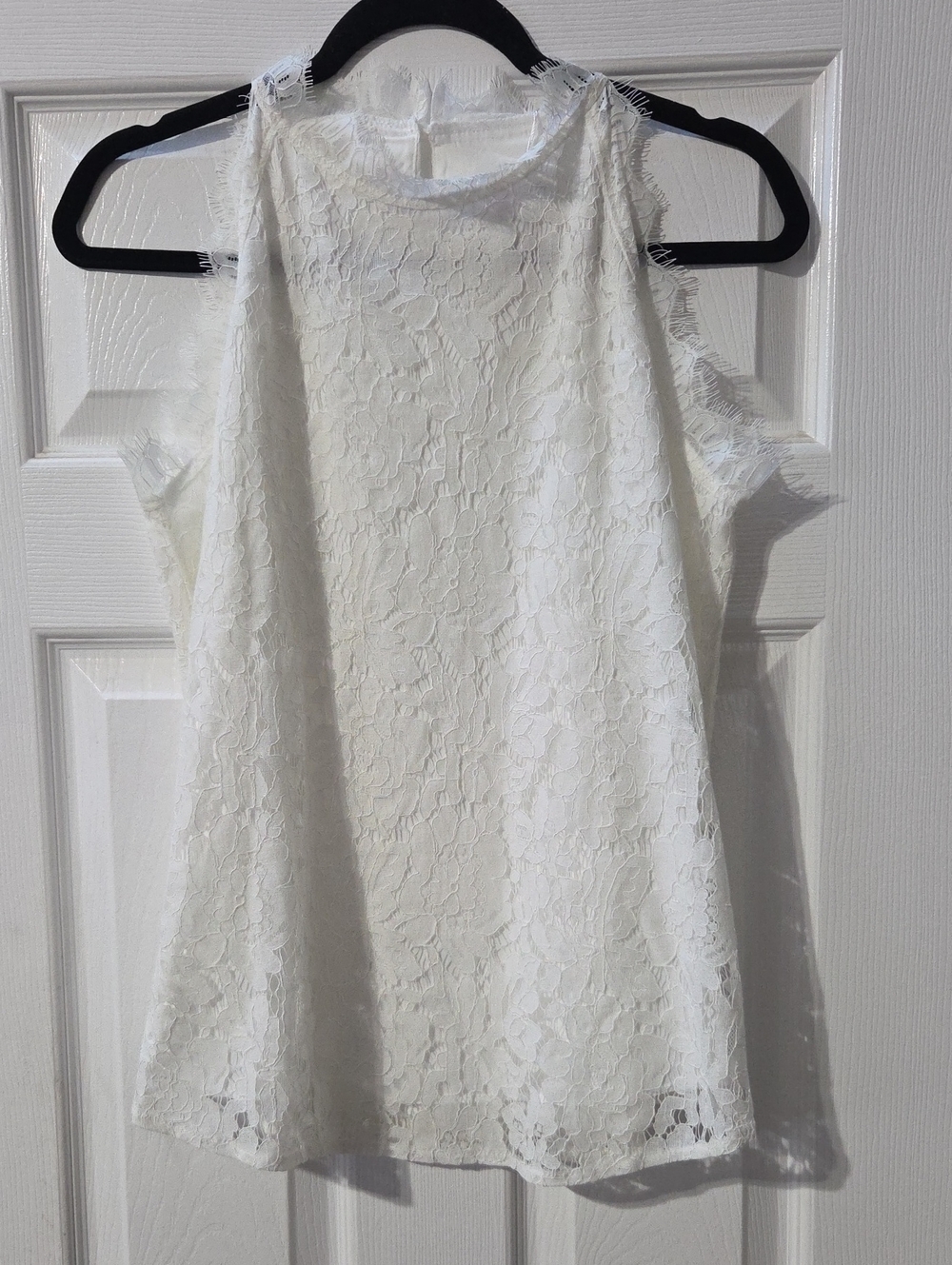 White Lace Cold-Shoulder Blouse - Women